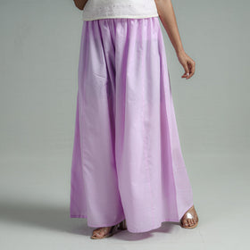 Buy Purple Plain Dyed Cotton Flared Palazzo Online