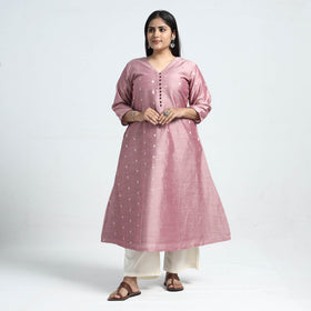  Polka Zari Buti Spun Dupion Silk Kurta