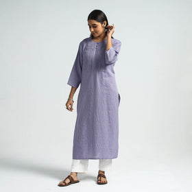  Running Stitch Cotton Long Kurta 