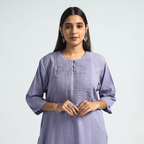  Running Stitch Cotton Long Kurta 