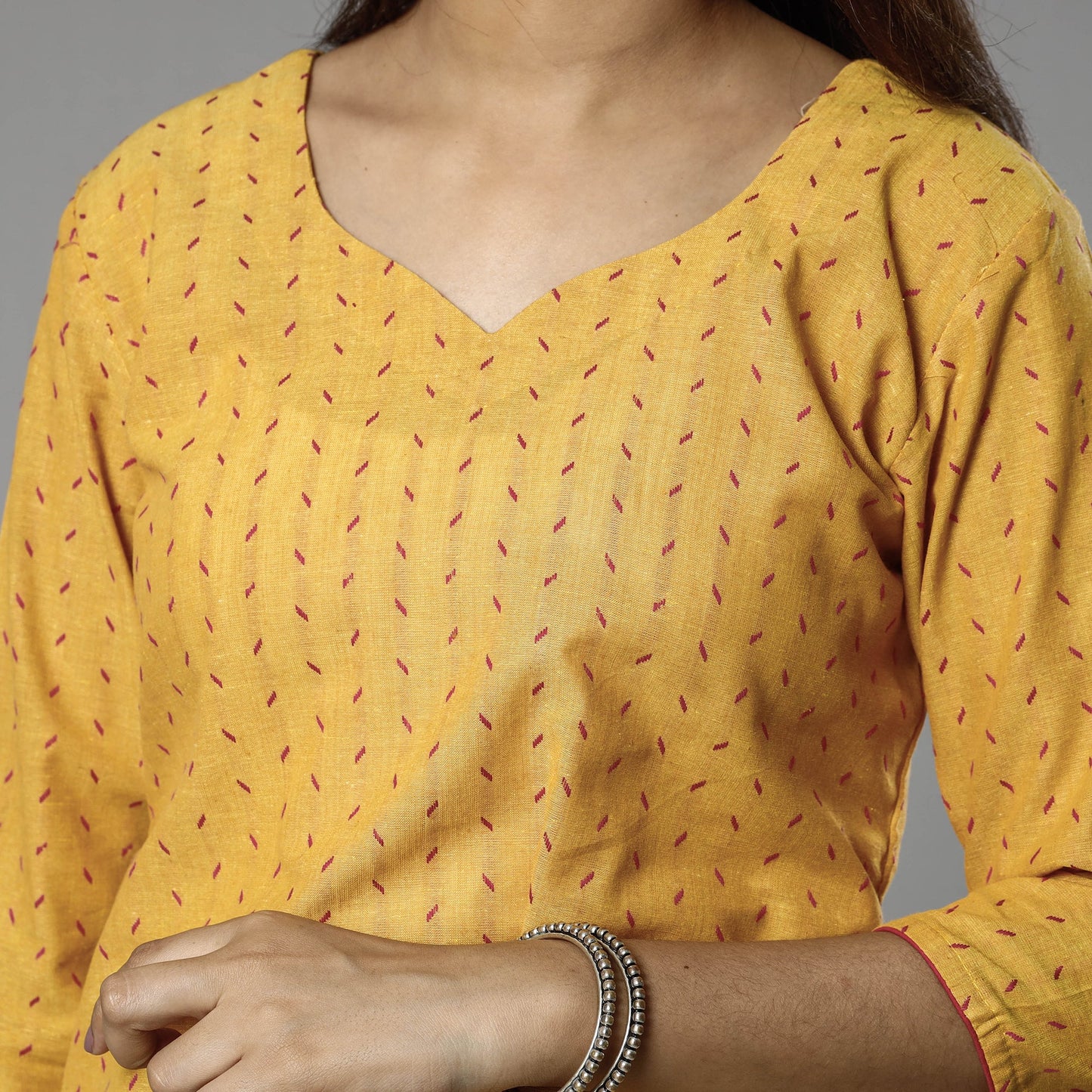  Jacquard Cotton Long Kurta for Women