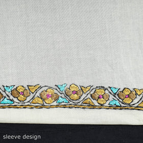 Light yellow - kashida hand embroidery cotton unstitched