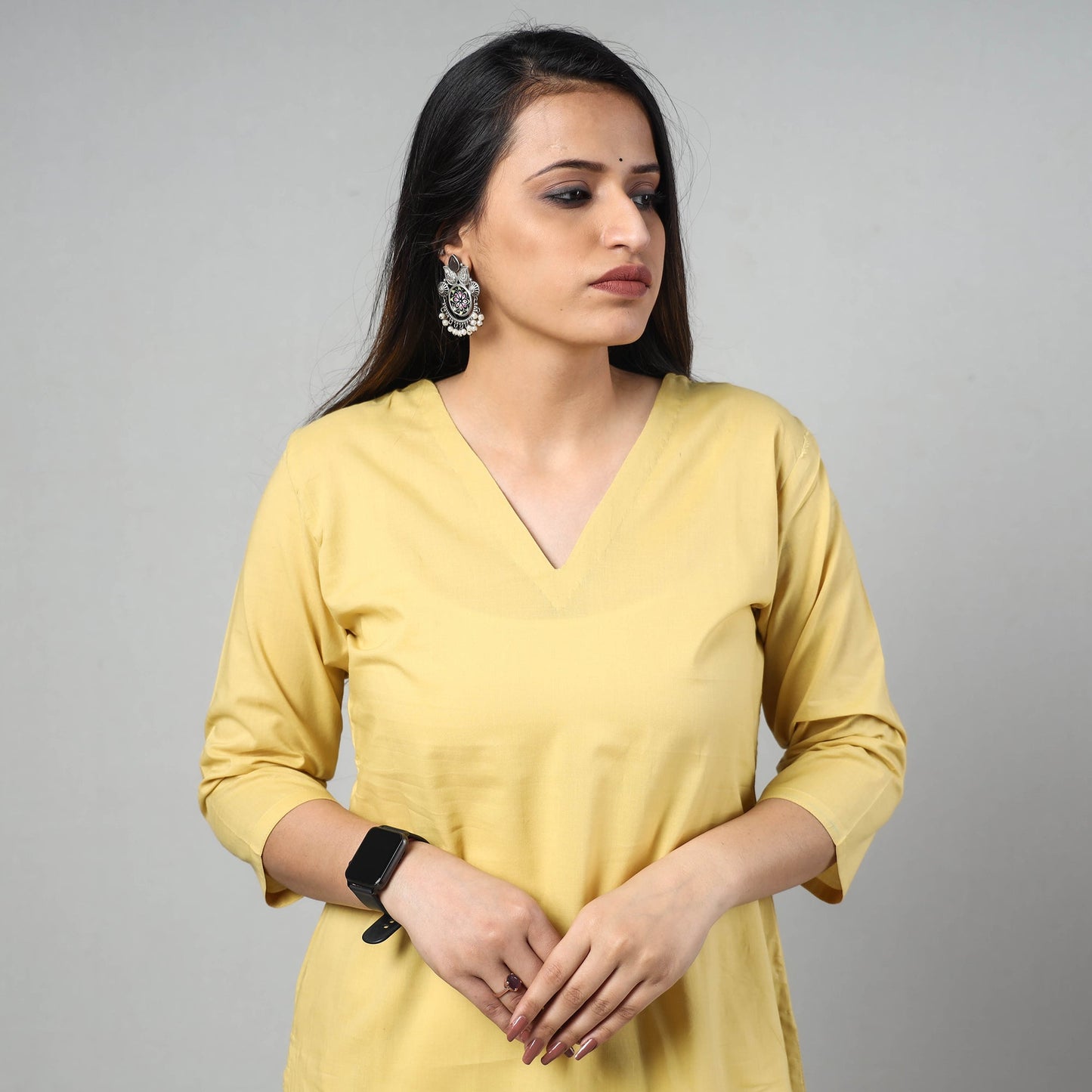 Buy Plain Cotton Long Kurta Online at iTokri.com