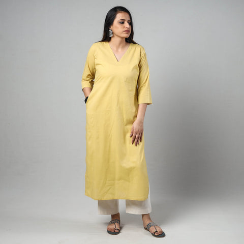 Buy Plain Cotton Long Kurta Online at iTokri.com