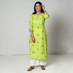 Buy Jacquard Cotton Pintuck Long Kurta for Women