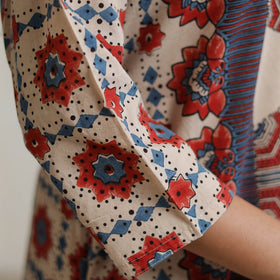 Ajrakh Block Printed Cotton Straight Kurta for Women