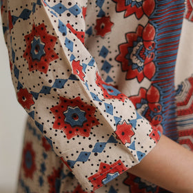 Ajrakh Block Printed Cotton Straight Kurta for Women
