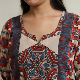 Ajrakh Block Printed Cotton Straight Kurta for Women
