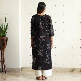 Limited Stock! Ajrakh Block Printed Cotton Straight Kurta for Women 