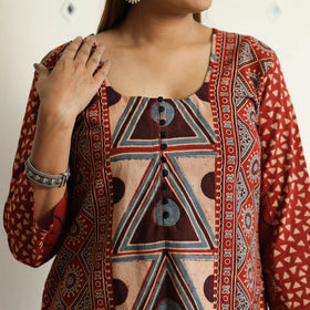 Buy Limited Stock! Ajrakh Block Printed Cotton Straight Kurta Online at iTokri.com