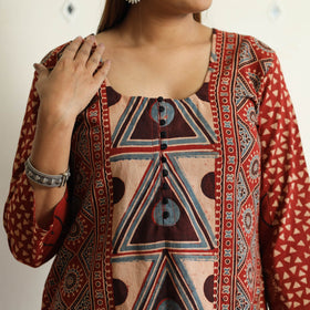 Buy Limited Stock! Ajrakh Block Printed Cotton Straight Kurta Online at iTokri.com