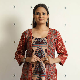 Buy Limited Stock! Ajrakh Block Printed Cotton Straight Kurta Online at iTokri.com