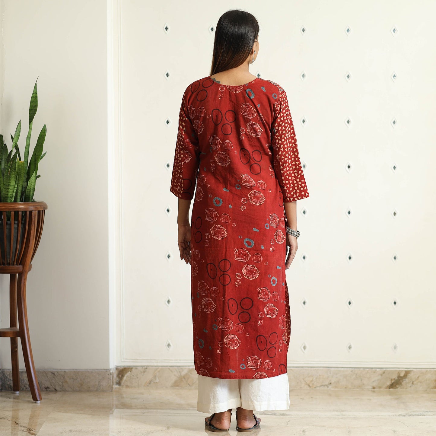 Buy Limited Stock! Ajrakh Block Printed Cotton Straight Kurta Online at iTokri.com