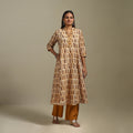 A-line cotton hand batik kurta for women 01 - handcrafted