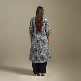 A-line cotton hand batik kurta for women 03 - handcrafted