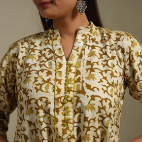 A-line cotton hand batik kurta for women 05 - handcrafted