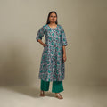 A-line cotton hand batik kurta for women 06 - handcrafted