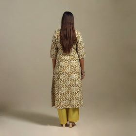 A-line cotton hand batik kurta for women 15 - handcrafted