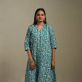 A-line cotton hand batik kurta for women 16 - handcrafted