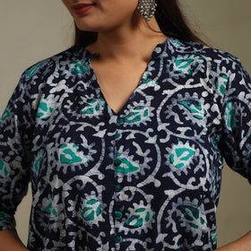 A-line cotton hand batik kurta for women 18 - handcrafted