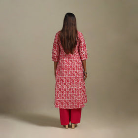 A-line cotton hand batik kurta for women 20 - handcrafted