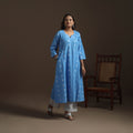 A-line cotton hand embroidered jacquard kurta for women 18