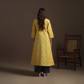 A-line cotton hand embroidered jacquard kurta for women 20