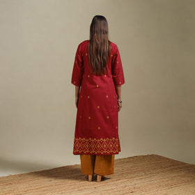 A-line cotton hand embroidered jamdani border thread buti