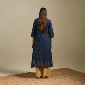 A-line cotton hand embroidered jamdani border thread buti