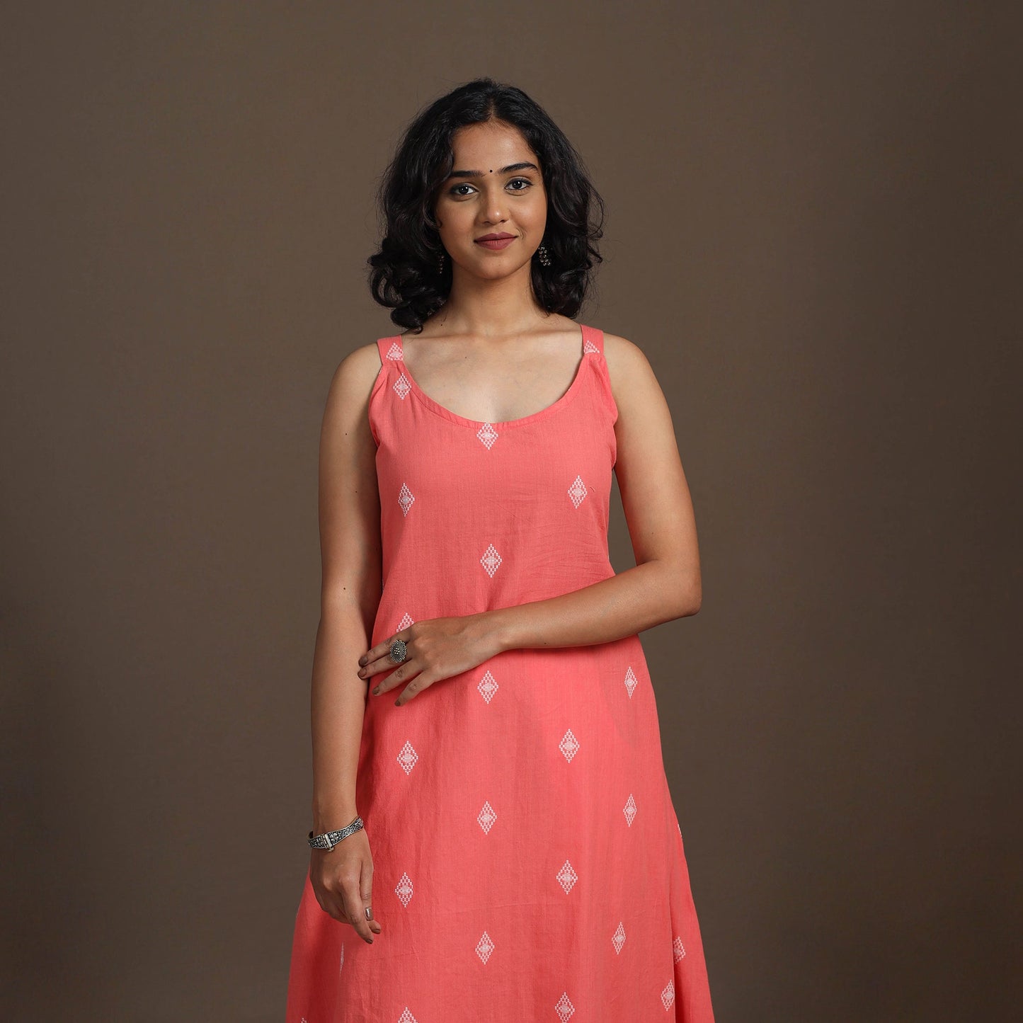 A-Line Cotton Jacquard Kurta