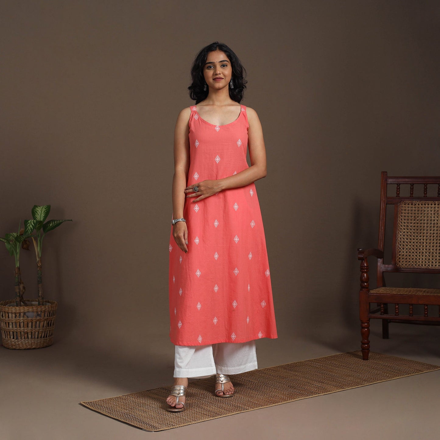 A-Line Cotton Jacquard Kurta