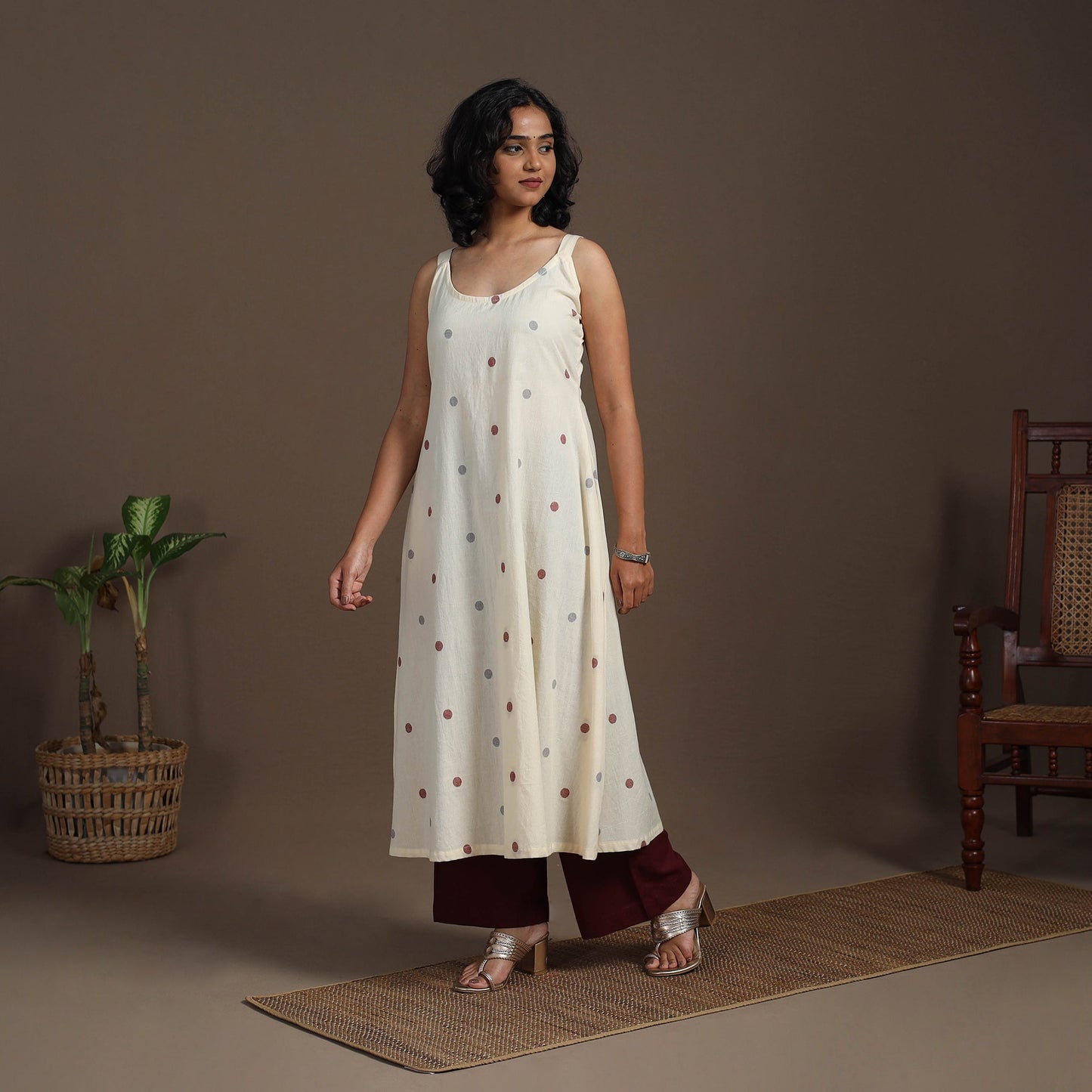 A-Line Cotton Jacquard Kurta