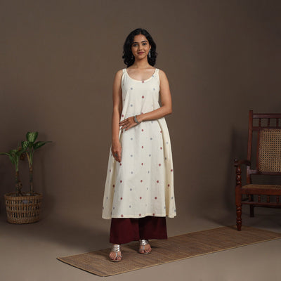A-Line Cotton Jacquard Kurta