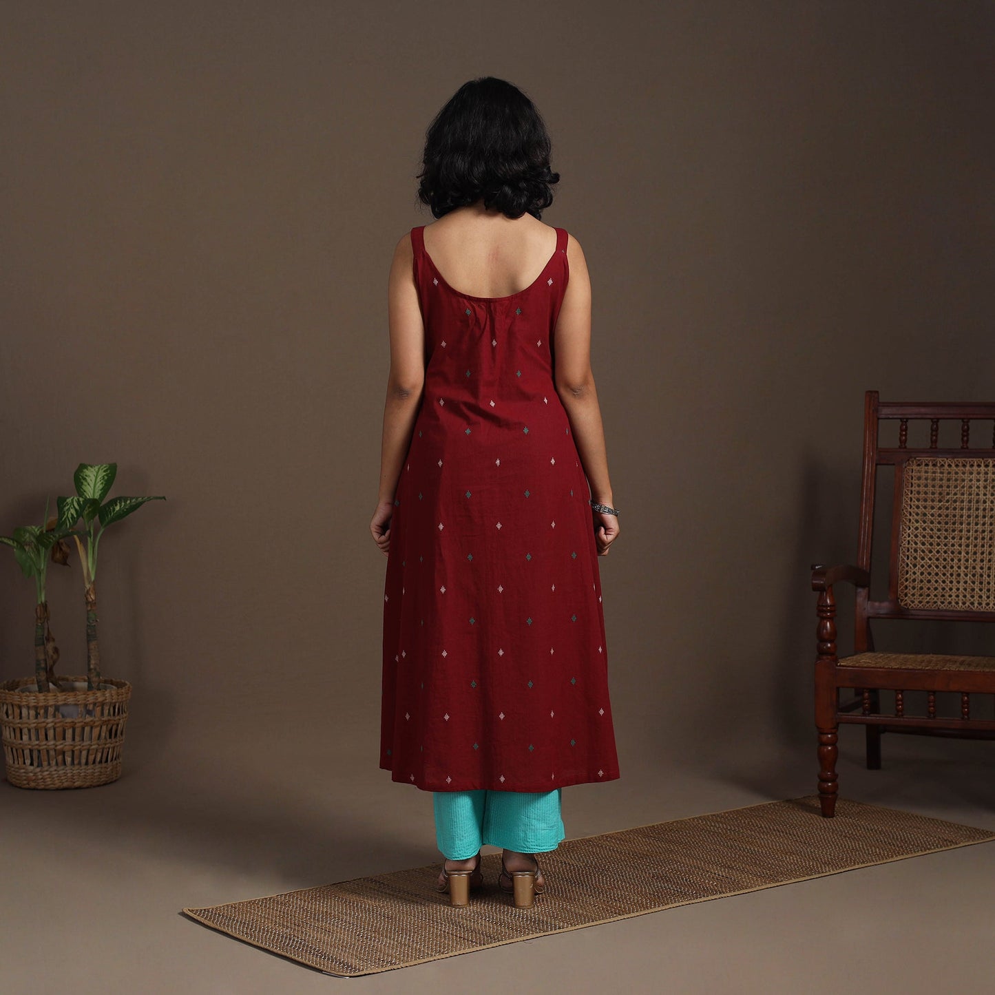A-Line Cotton Jacquard Kurta