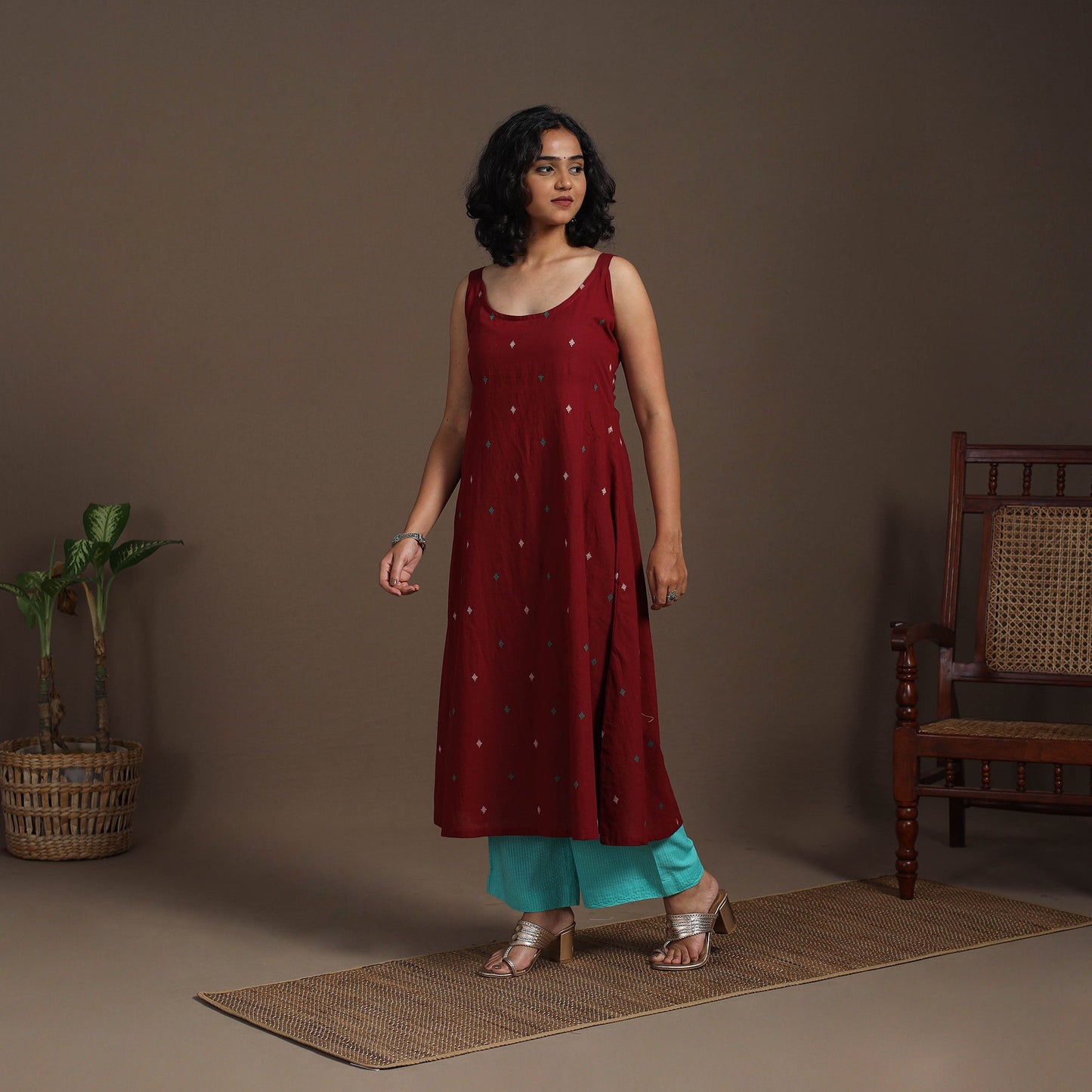 A-Line Cotton Jacquard Kurta