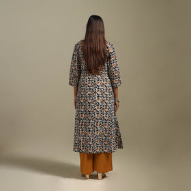 A-line embroidered cotton hand batik kurta for women 12