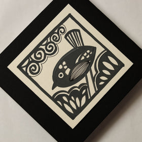 Little bird - handpainted handmade paper diary 09