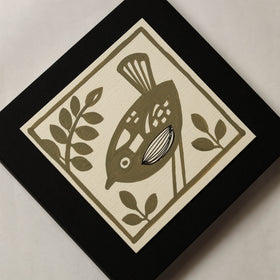 Little bird - handpainted handmade paper diary 14