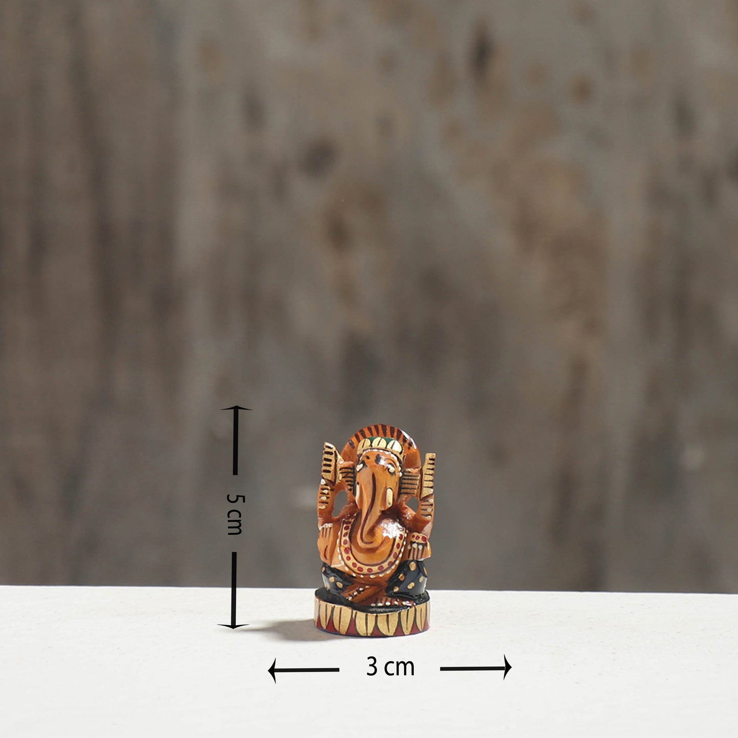 Lord Ganesha - Hand Carved Kadam Wood Handpainted Sculpture