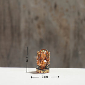 Lord Ganesha - Hand Carved Kadam Wood Handpainted Sculpture