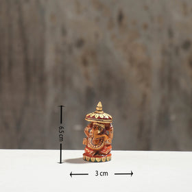 Lord Ganesha - Hand Carved Kadam Wood Handpainted Sculpture