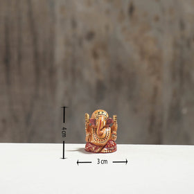 Lord Ganesha - Hand Carved Kadam Wood Handpainted Sculpture