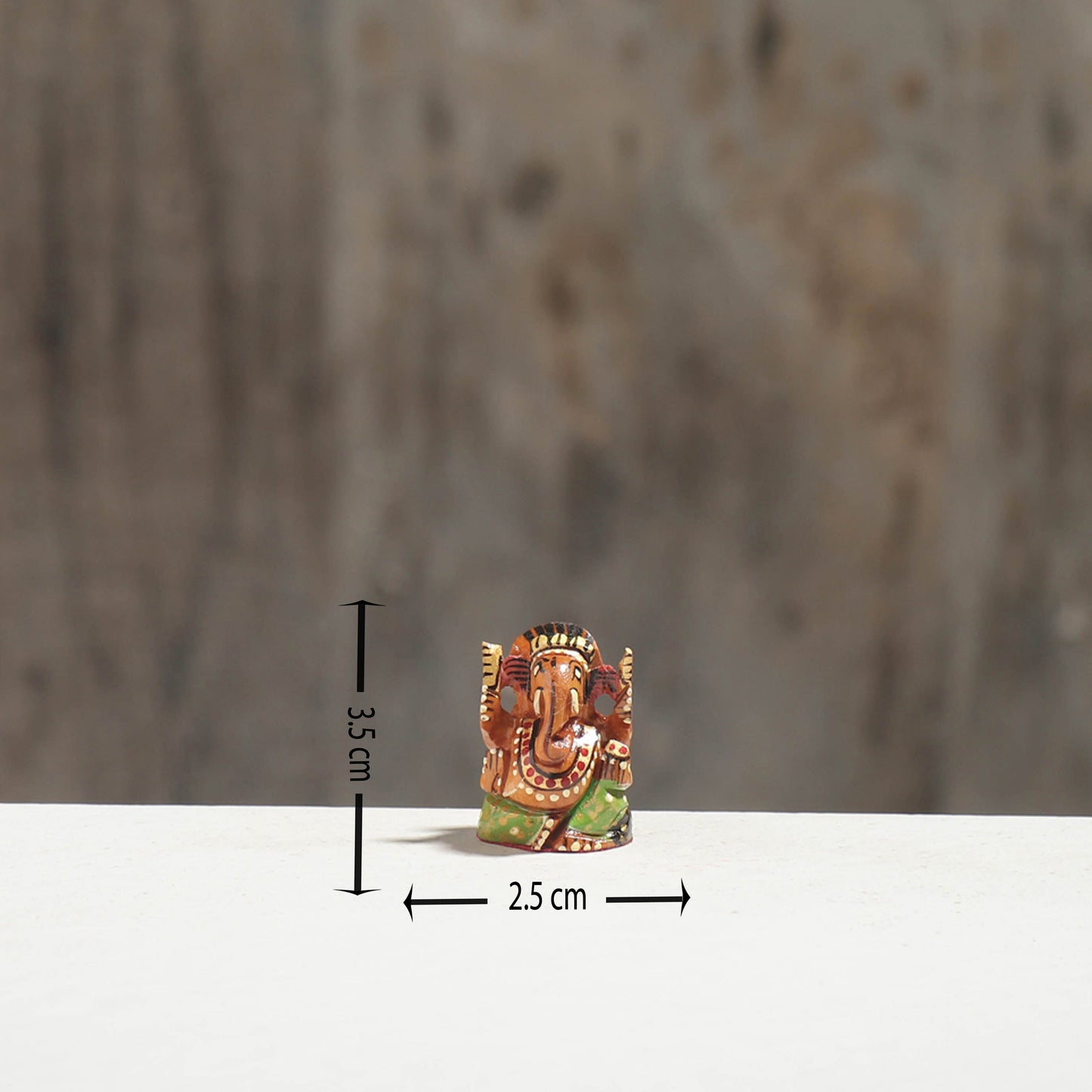 Lord Ganesha - Hand Carved Kadam Wood Handpainted Sculpture