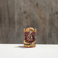 Lord Ganesha - Hand Carved Kadam Wood Handpainted Sculpture