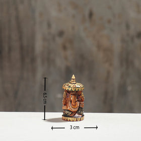 Lord Ganesha - Hand Carved Kadam Wood Handpainted Sculpture
