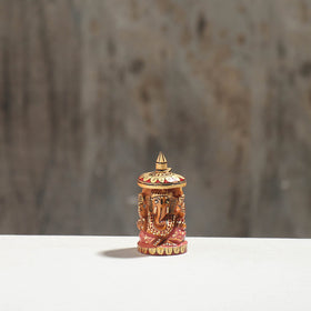 Lord Ganesha - Hand Carved Kadam Wood Handpainted Sculpture