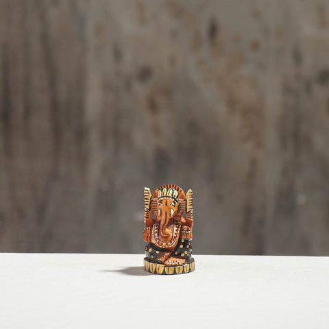 Lord Ganesha - Hand Carved Kadam Wood Sculpture