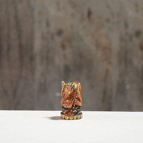 Lord Ganesha - Hand Carved Kadam Wood Sculpture