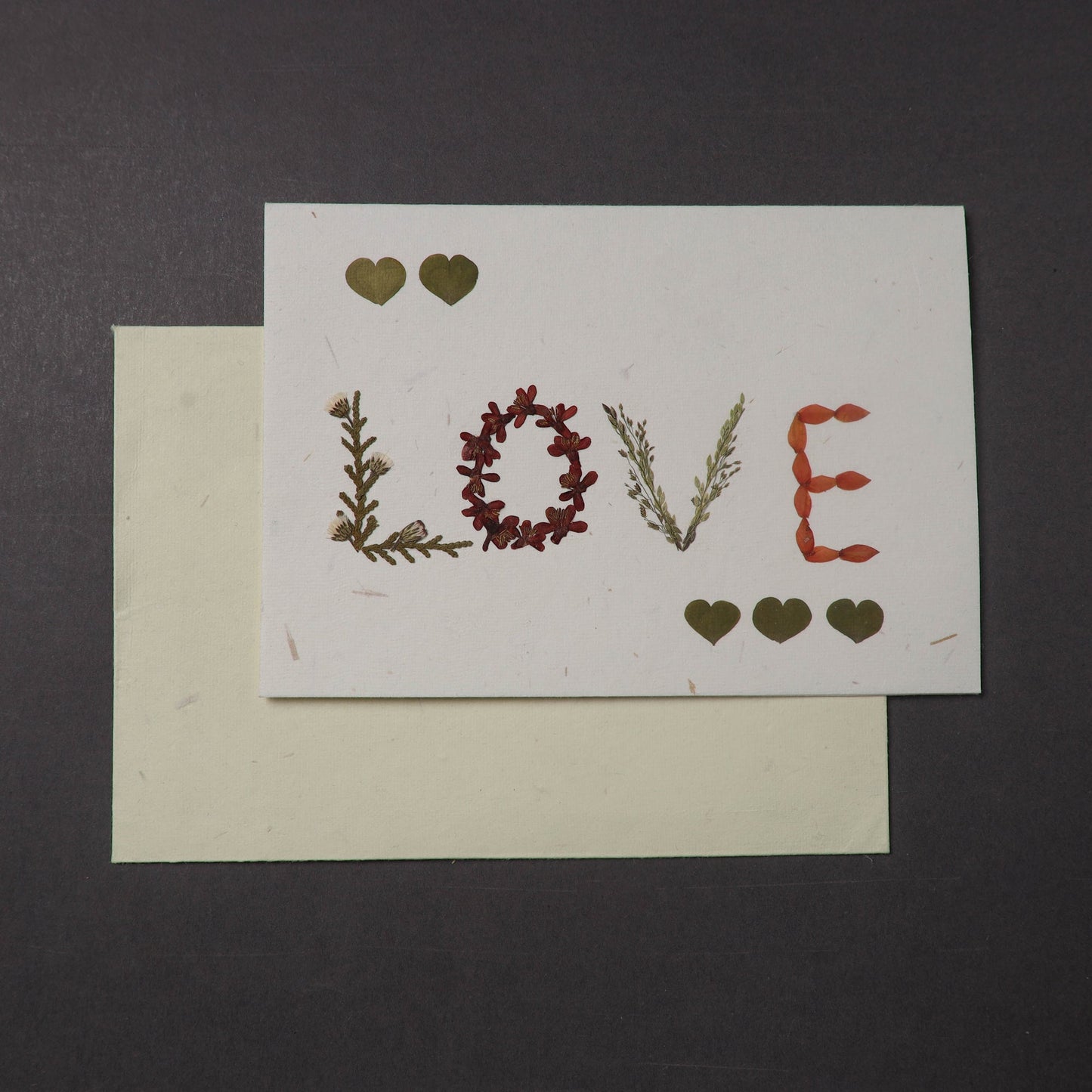 Love - Flower Art Handmade Paper Greeting Card 