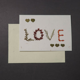 Love - Flower Art Handmade Paper Greeting Card 